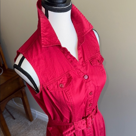 Reitmans Red Sleeveless A-Line Midi Dress - Picture 9 of 11